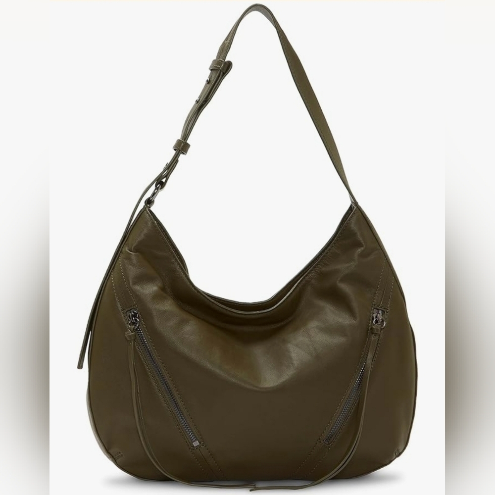 New Vince Camuto Leather Grady Hobo Bag Army Green